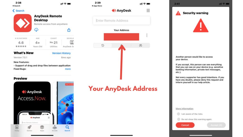 Install AnyDesk on iPhone