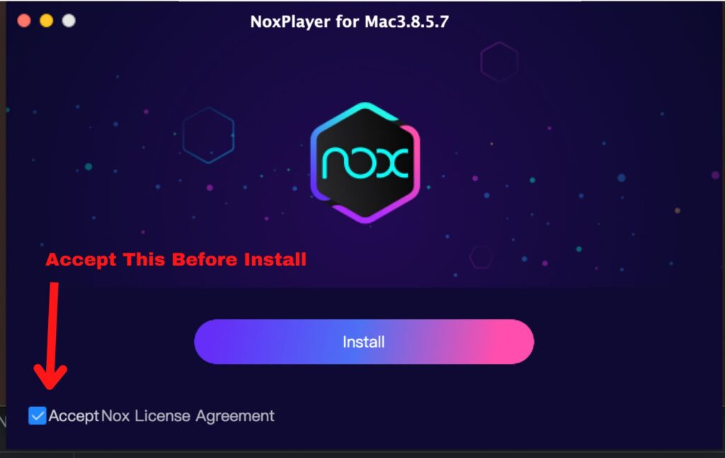 Accept Nox Player Terms